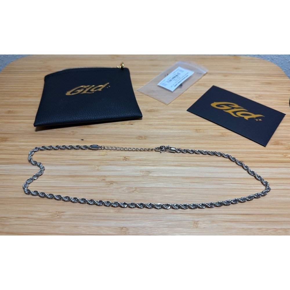 Shop GLD Rope Necklace Men 18-20" White Gold 4mm Chain Authenticity Card NEW
